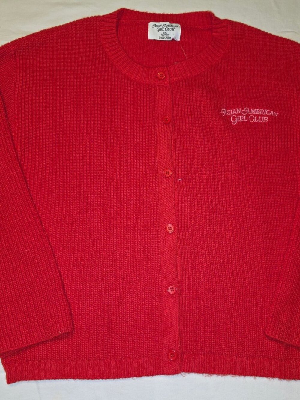 Lunar New Year Asian American Girl Club Women's Cardigan - Red XXL